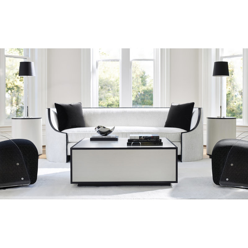 White and Black Round Wood Accent Table