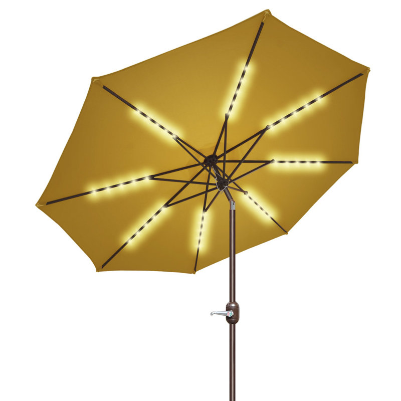 Parasol à DEL incliné pour l'extérieur, Brun clair