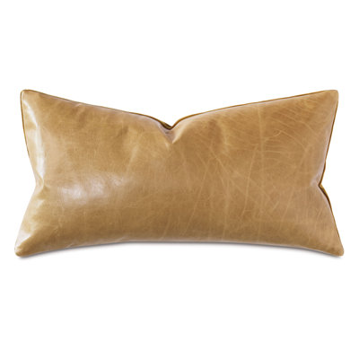 Tudor Leather/Suede Reversible Throw Pillow
