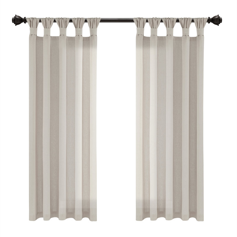 Paire de rideaux en toile de jute, L 45 po x L 63 po, Lin clair