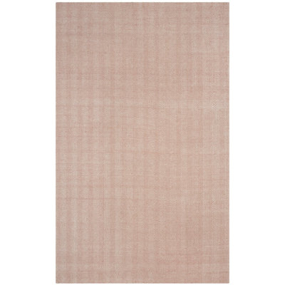 Tapis beige en laine et viscose tissé à la main Waelder