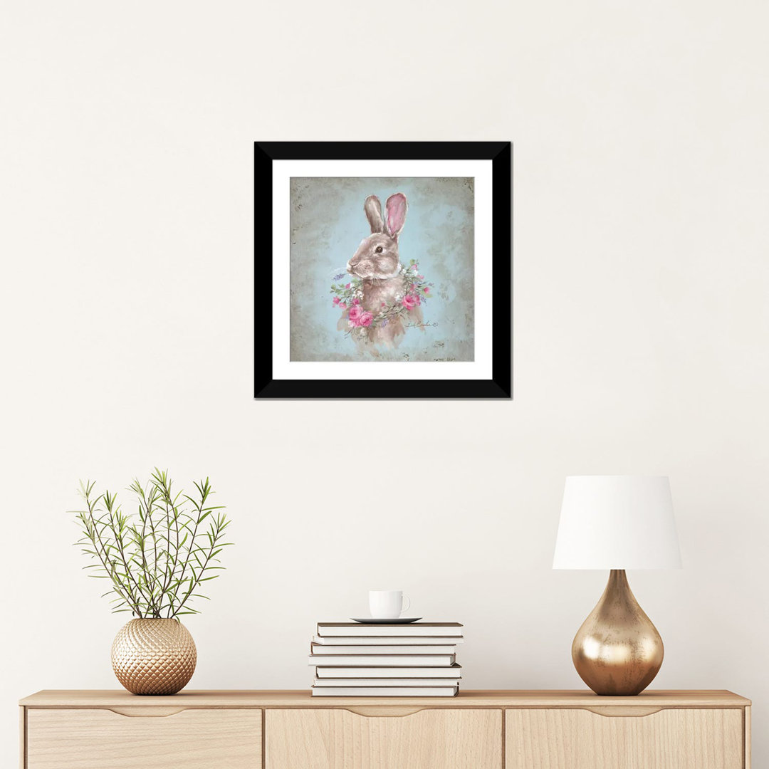 " Bunny With Wreath " Ophelia & Co. Mat 