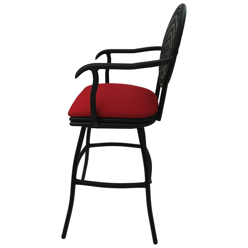 Tabouret pivotant et très grand Merriwood, Lin rouge, Tabouret de bar (siège d'une hauteur de 30 po)