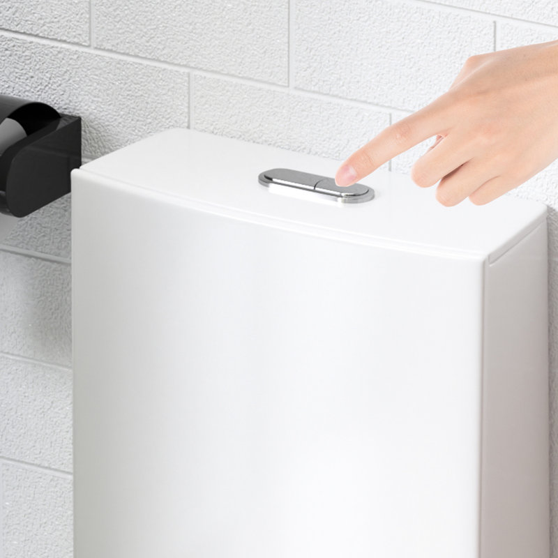 Toilette de salle de bain, double chasse 1,1 / 1,6, céramique, blanc brillant, siège allongé à fermeture douce, siège confort blanc, bol