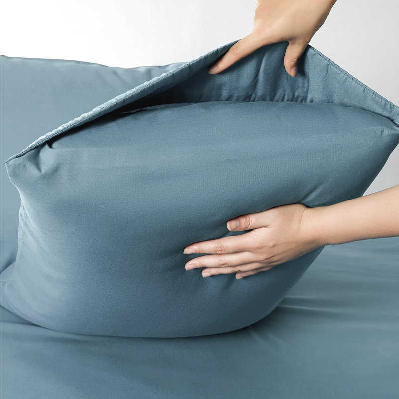 Bedsure Polyester Microfiber Sheet Set Hotel Luxury Sheets, Easy Care Cooling Bed Sheet Set GentleSoft™️, Twin , Light Blue