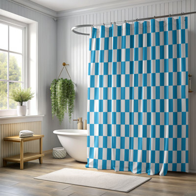 Motif bleu - Rideau de douche Premium