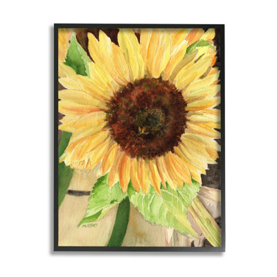 Tournesol d'été avec détail d'une abeille jaune par Melissa Hyatt - Peinture sur toile