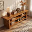 Meuble télé 63 po en bois de style campagnard, console multimédia ouverte pour téléviseurs de 60 po ou moins