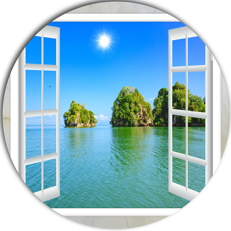 «Open Window to Ocean Islets», reproduction, H 36 po x l 36 po x P 1 po, Métal