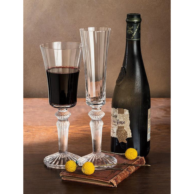 Flared Vertical Optic Stemmed Wine Glass