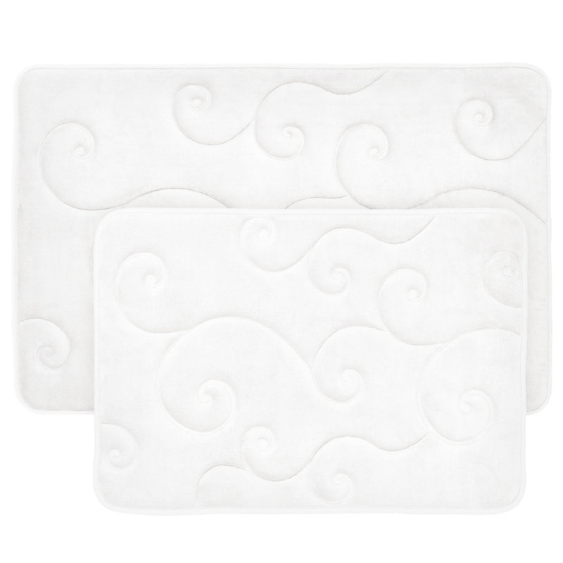 Ensemble de tapis pour salle de bain Gosim, Blanc