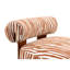 1 pièce Chaise d'appoint à rayures zébrées en tissu à haute densité de mousse à dossier cylindrique orange rustique pour le salon principal-1263427816