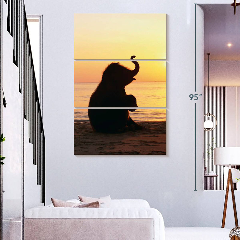 Bébé éléphant Brampt Beach, H 74 po x l 48 po