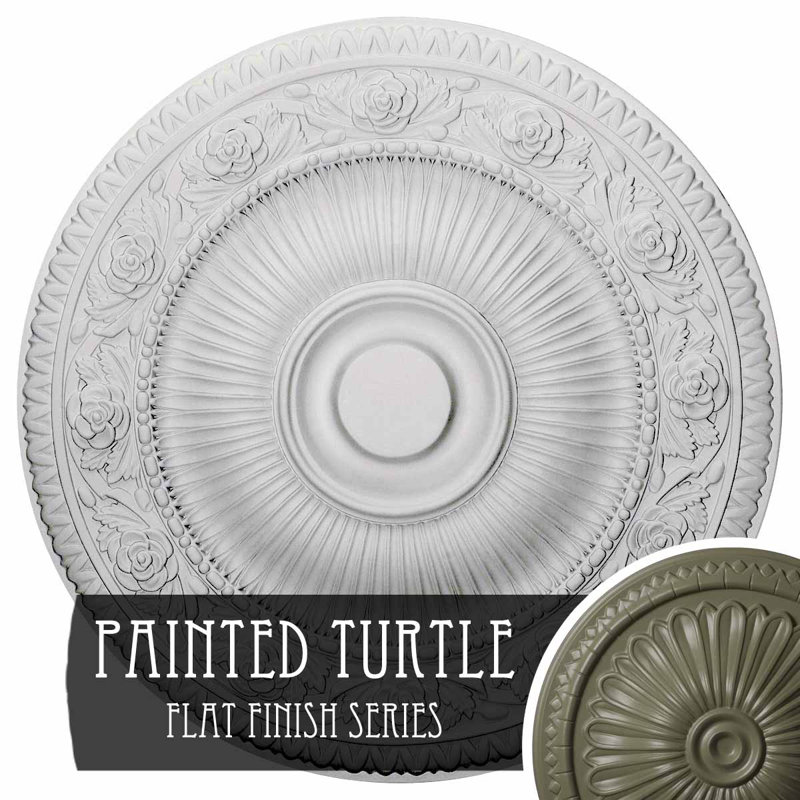 Médaillon de plafond Endurathane Milan, DE 24 1/2 po x P 3 1/2 po x P 1 po (convient aux auvents jusqu'à 4 5/8 po), fini or irisé peint à la main