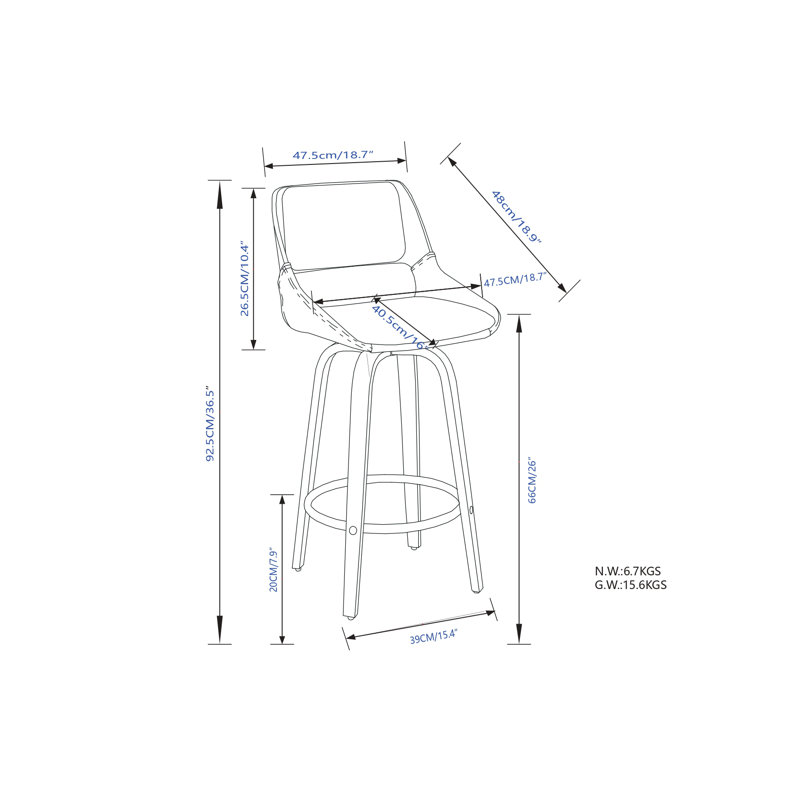 Carly Gray Upholstered Swivel Counter Stool with Walnut Back