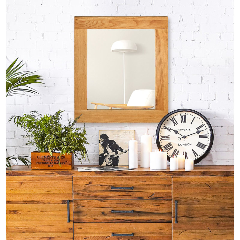 Frazier Solid Wood Flat Mirror, 68cm H x 58cm W x 2cm D