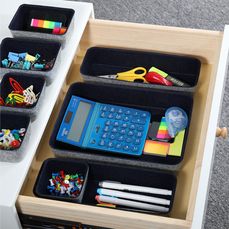 Geneseo 1.8'' H x 7.9'' W x 10.8'' D Organizer Set, Navy