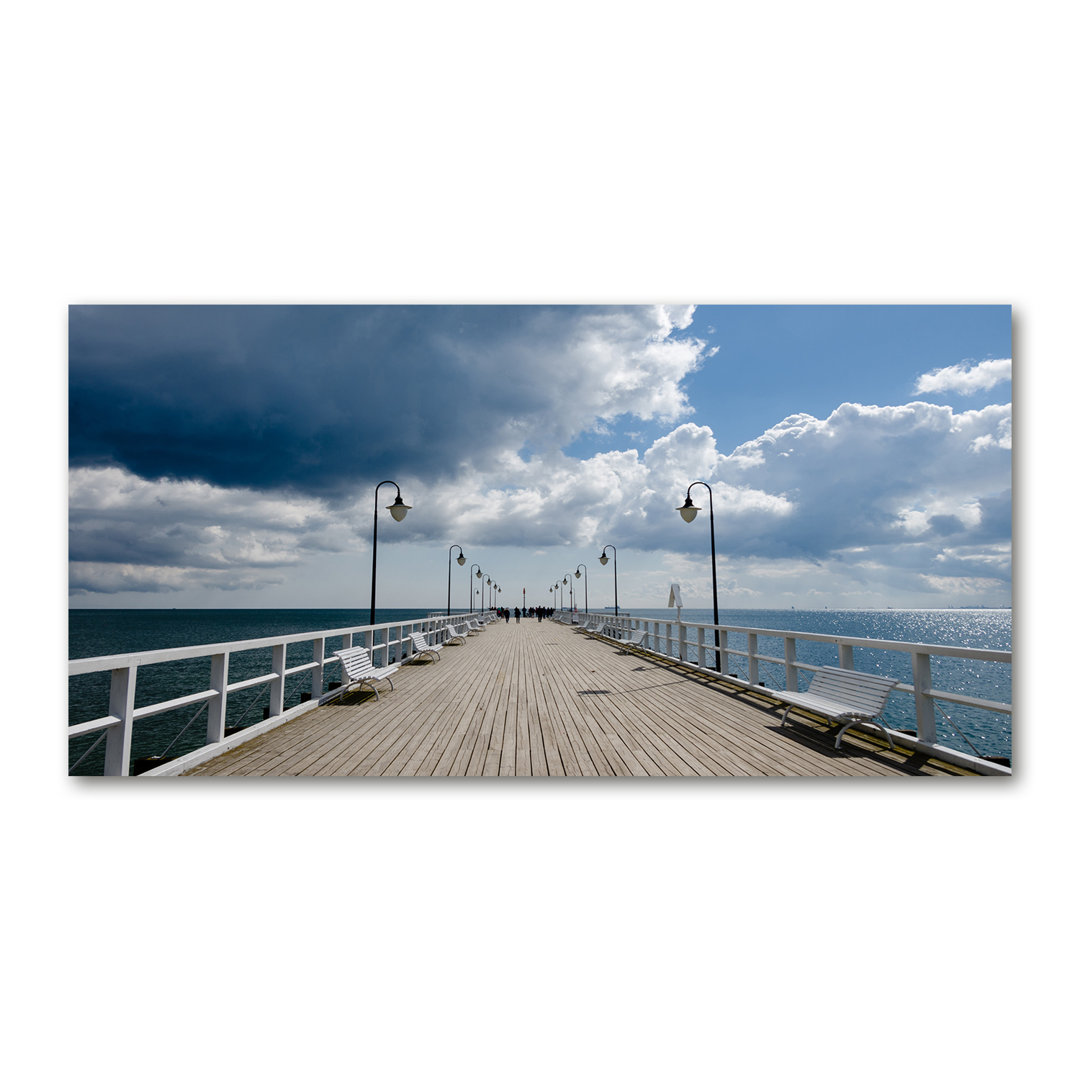 Leinwanddruck - Wandkunst - Drucke auf Leinwand - 140X70 Bild Bildthema: Pier in Orlowo