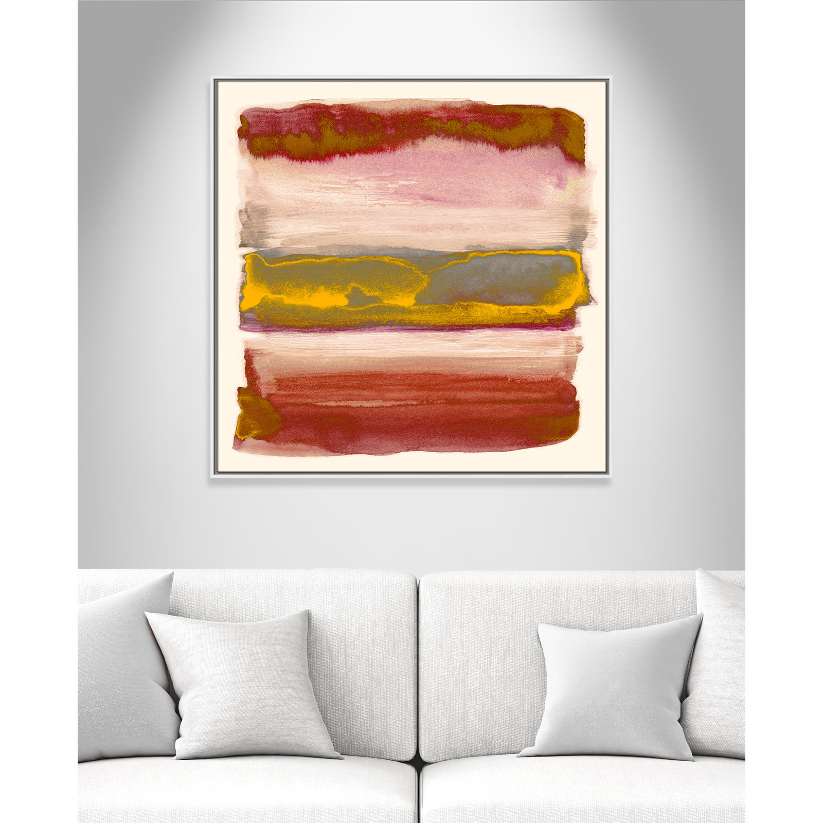 Sky Collection "Yellow Sky II" Print by Nan, White, 37.5" H x 37.5" W