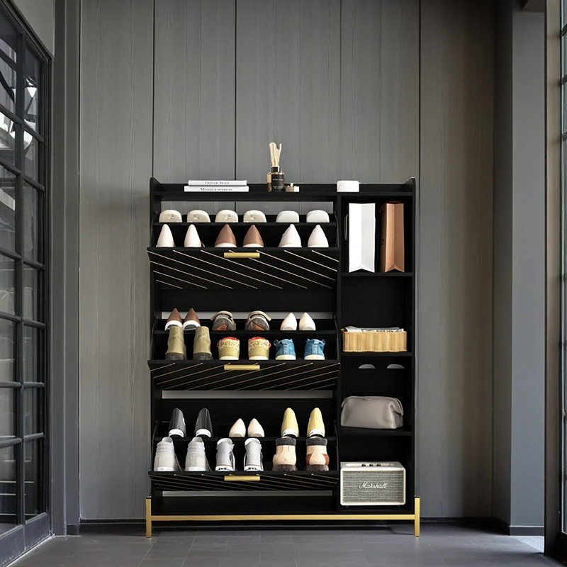 Rangement pour 18 paires de chaussures, Noir