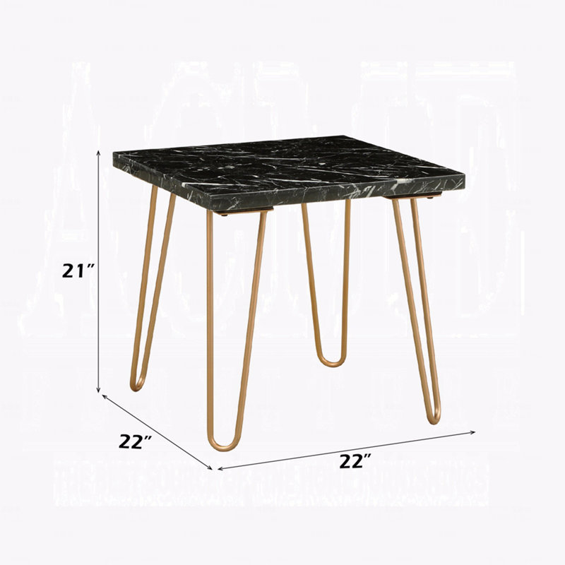 Table de bout 1pc Luxury Living Room Furniture Table d'appoint, Noir