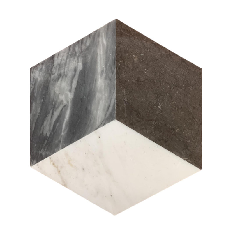 Carrelage en marbre poli, pierre naturelle, Blanc/Noir