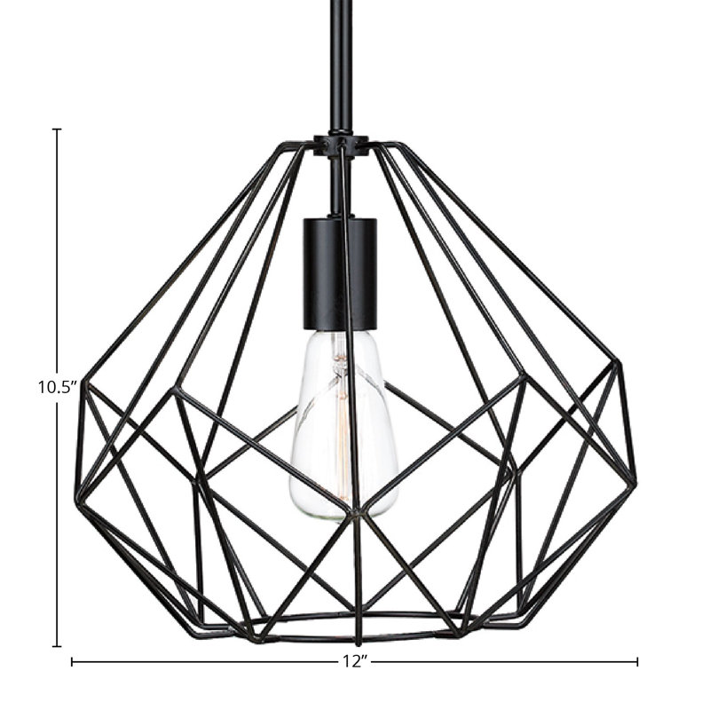 Luminaire suspendu 1 lumière, Noir