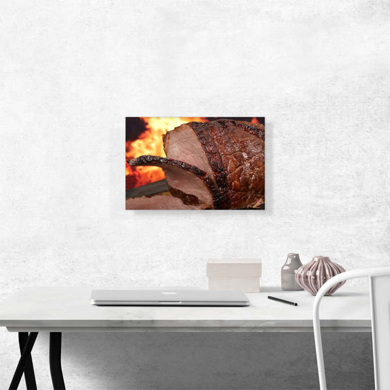 «Barbecue Ham Meat Diner Restaurant», reproduction de photo sur toile tendue, H 12 po x l 18 po x P 0,75 po