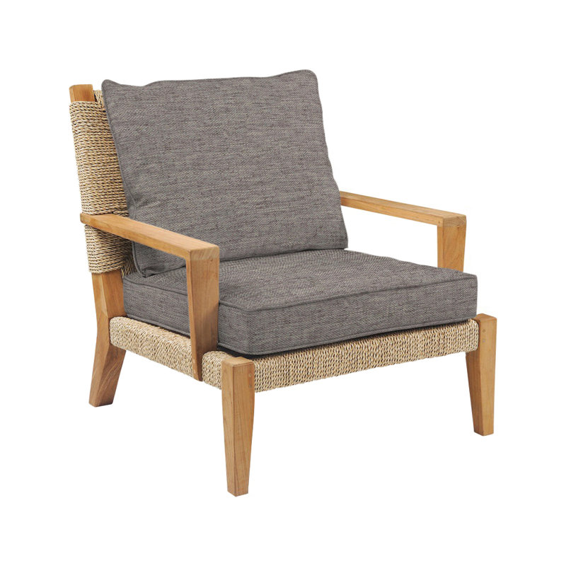 Hadley Outdoor Teak Lounge Chair, Hadley Natural Rope, Ash 4110
