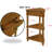 Solid Wood Legs 33.8'' Triangle Corner Table, 3 Tier, Brown Side Table With , Legs, Cranberry-1172666506