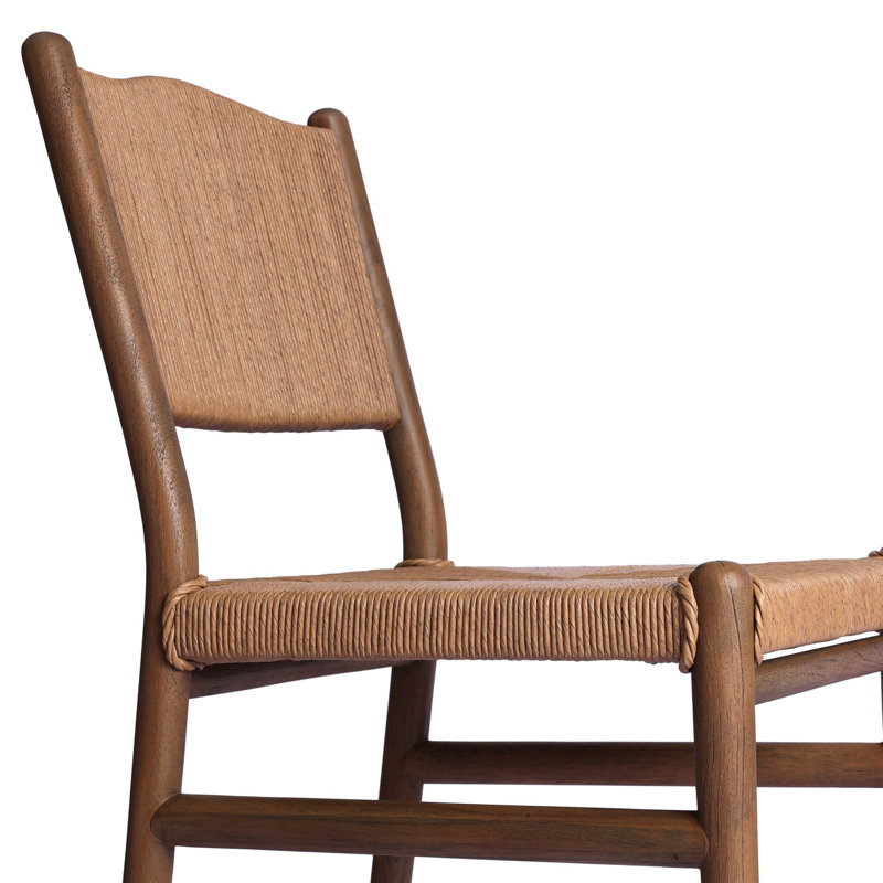 Herrin Outdoor Teak Dining Side Chair, Stained Toasted Brown