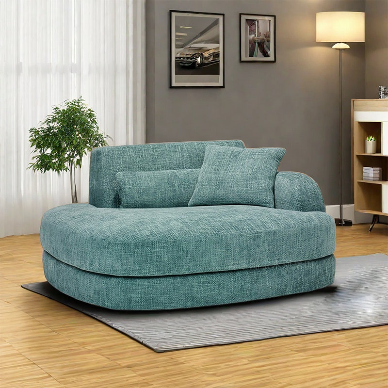 Comfortable high quality solid pine chair, Right Hand Facing, Turquoise
