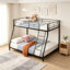 Lit superposé robuste en métal au design silencieux, peu encombrant et facile à assembler pour les chambres modernes (sans matelas)