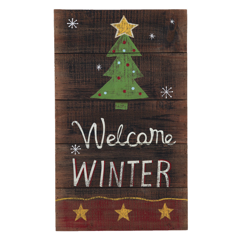 Décoration murale Merry Christmas Welcome Winter, H 20 po x l 12 po