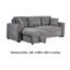 Canapé-lit d'angle Sery, méridienne de rangement, 2 coussins décoratifs, tissu bouclé gris