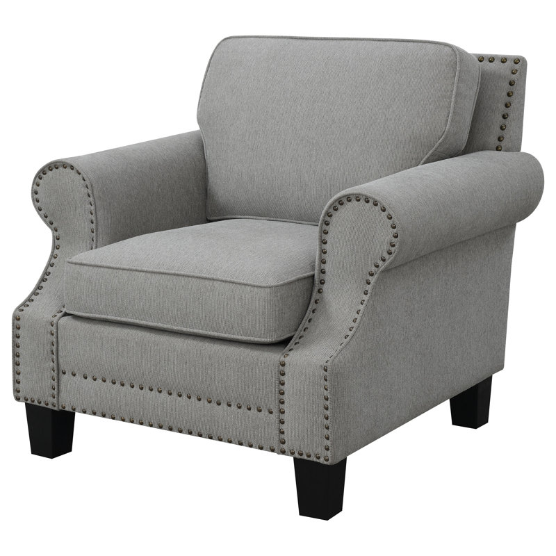 Chaise Marlon Grey avec garniture cloutée