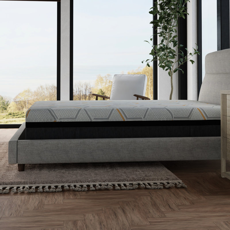 Très grand matelas en mousse à mémoire de forme de 14 po avec refroidissement au gel de cuivre et support de rebord, mousse Air Ridge For A Break, support