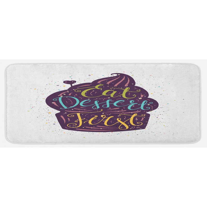 Tapis de cuisine «Eat Dessert First»