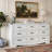 Rustic 9 Drawer Dresser Cabinet ,59''W Modern Table Storge Chest of Drawers Sideboard,Bar Cabinet with Metal Handle Pulls For Dining Room,Living Room,Bedroom-1381600920