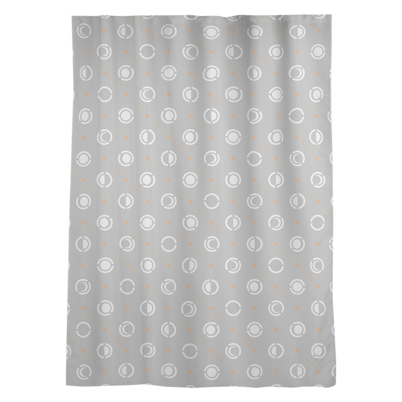 Panneau de rideau simple diaphane avec passe-tringle classique Moon phases, Orange / Gris / Blanc