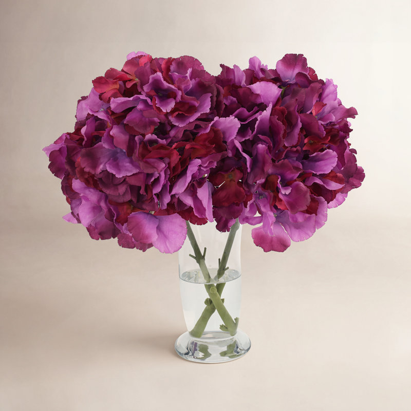 Faux tiges d'hortensia Addison, Magenta