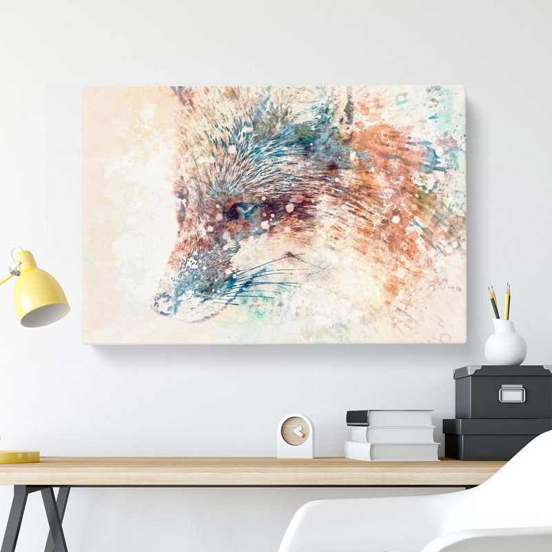 Fox in Abstract - Wrapped Canvas, 35cm H x 50cm W x 3cm D