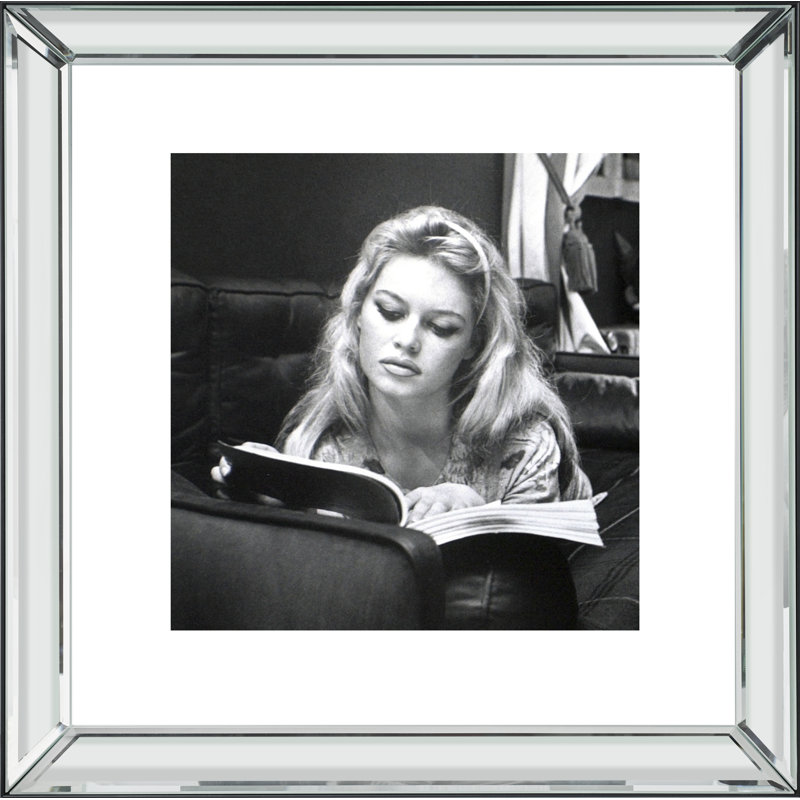Brigitte Bardot Reading - Print on Wood