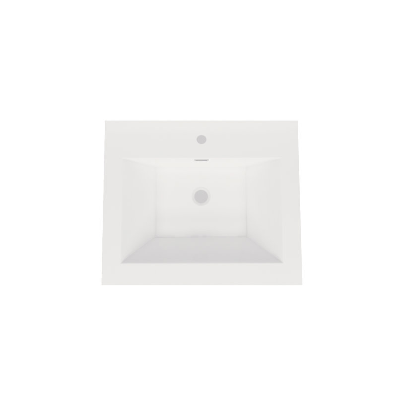 MEBO 19'' White Reinforced Acrylic Rectangular Bathroom Sink with Overflow