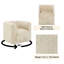 Fauteuil pivotant beige avec structure intérieure, mousse confortable, tissu en lin pour un siège fin, lin bien recouvert, assise stable