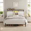 Naveena Queen Size Headboard with Charging Station and LED Light-470886431