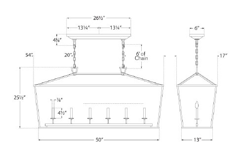 Chapman & Myers Darlana Large Linear Lantern, Polished Nickel