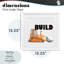 «Build with Orange Bulldozer», reproduction d'art sous verre, conception de Kim Allen-442592216-442592219