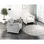 Fauteuil rembourré en contreplaqué gris, largeur 31,5 po, rembourrage en mousse, coussins attachés avec base de 3 po-1875496249