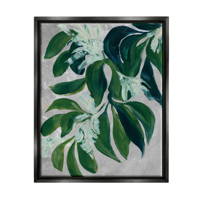 «Painterly Green Plant Leaves Floater», art mural sur toile par Blursbyai